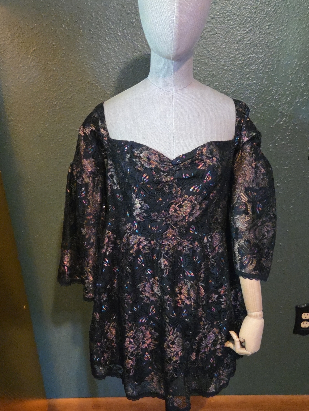 Sugar Thrills Iridescent Lace Little Black Dress
